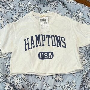 Brandy Melville White Hamptons Crop Top